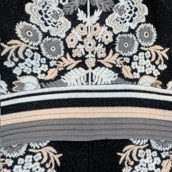 Anthropologie Ett:twa Soiree Black Embroidered Floral Midi Dress Size 2 - Picture 9 of 11